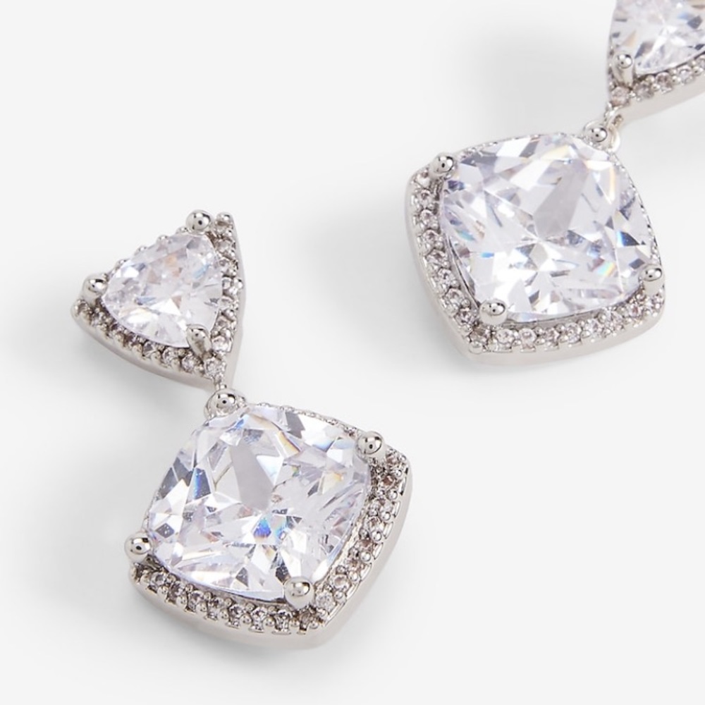 Triangle Crystal Drop Earrings